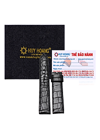 Dây đồng hồ da cá sấu Huy Hoàng size 16, 18, 20 màu đen, nâu đất, vàng, nâu đỏ HT8201-02-03-05
