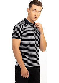 Áo Polo Nam Dệt Sọc Novelty NATMSNMCSR191044N - Đen Sọc Trắng