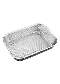 Rổ inox hình chữ nhật rửa hoa quả rau củ Giá inox 304 đa năng
