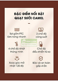 Máy sưởi ấm phòng ngủ, quạt sưởi gốm cho phòng 25m2, máy sưởi mini nóng nhanh an toàn cho trẻ em - Hàng chính hãng