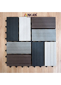Vỉ Nhựa Lót Sàn Cao Cấp Thương Hiệu ANKAN Bốn Màu Đan Xen, Vỉ Gỗ Nhựa Ngoài Trời, Vỉ Nhựa Lót Sàn Ban Công, Lót Sàn Nhà, Trang Trí Sân Vườn, Lót Sàn Nhà Tắm, Trang Trí Hồ Bơi, Tiệm Spa, (1 vỉ)