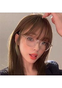 Gọng Kính Cận, Kính Giả Cận Mắt Vuông Nhỏ Đen, Trong Suốt Càng Kim Loại Cao Cấp - B LUE LIGHT