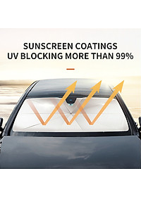 Ô che nắng, chắn tia UV kính lái ô tô đa năng - Chất liệu: (vải dù) keo bạc titan - Kích thước: 80x145cm