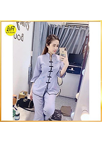 Bộ Đi Lễ Chùa - Đồ Lam Nữ Đi Chùa Đẹp Cao Cấp Trang Nhã Trang Phục Truyền Thống 2021 Dành Cho Phật Tử - AL009