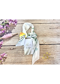 Khăn Lụa Vuông Vẽ Hoa Dã Quỳ SenSilk 90x90cm, Painting Silk Scarves for Women, Khăn Quàng Cổ Thời Trang