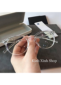 Kính Mắt Chống Tia UV Từ Điện Thoại, Máy Tính, Chống Mỏi Mắt Mắt Tròn Trong Suốt Nhựa Dẻo - KÍNH XINH SHOP