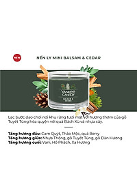 Nến ly mini Yankee Candle (37g) - Balsam & Cedar