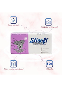 Giấy ăn Slisoft Trắng tự nhiên đa năng,khăn giấy rút thân thiện môi trường không chất tẩy trắng an toàn cho cả gia đình