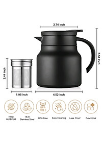 Ấm Pha Trà Giữ Nhiệt Inox 316 Dung Tích 800ml - 1000ml Hàng Cao Cấp, Phích Giữ Nhiệt Nước Nóng, Lạnh Có Lọc Tiện Dụng - HÀNG CHÍNH HÃNG MINIIN