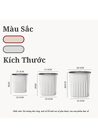 Thùng rác, thùng rác nhựa, chất liệu nhựa PP cao cấp - Chịu lực tốt - Có vòng áp suất cố định túi rác - Thay túi rác dễ dàng - Màu trắng - Nhỏ - Vừa - Lớn