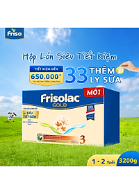 Sữa Bột Frisolac Gold 3 Hộp Giấy 3,2KG cho bé từ 1-2 tuổi