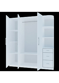 [Miễn phí vận chuyển & Lắp đặt tại TP. Hồ Chí Minh] Tủ quần áo gỗ cao cấp thiết kế thông minh 3 cánh, nhiều ngăn hộc phong cách sang trọng Ohaha - TQA032 - Màu D/Màu Trắng