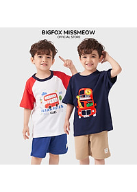 [MUA 1 SP TẶNG 1 SP - QUÀ TẶNG NGẪU NHIÊN]Áo cộc tay bé trai BIGFOX - MISS MEOW size đại mặc nhà mùa hè, áo phông cho bé trai chất cotton phong cách Âu Mỹ  cỡ 3-8 tuổi 10 - 26 kg QATE 01