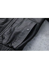 Áo khoác da nam có nón chống thấm nước SITAKI cao cấp AD29