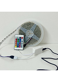 Bộ đèn Led dây dán RGB  trang trí phòng, quay tiktok, chụp ảnh, quay video đẹp lung linh dài 5m kèm remote điều khiển - Hàng chính hãng