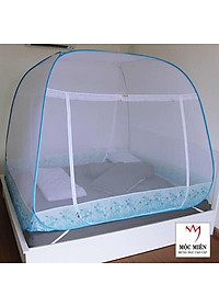 Mùng Chụp Mộc Miên - Tự Bung Đỉnh Rộng Có Viền Chân - Trăng Viền Xanh