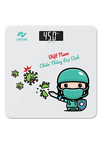 Cân điện tử sức khỏe LIFE360, cân điện tử thông minh, mặt kính cường lực, tải trọng tới 180kg – Hàng chính hãng