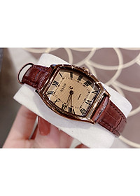 Đồng Hồ Nữ Julius Hàn Quốc JA-703LD Cổ Điển Dây Da Màu Nâu