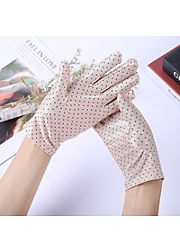 Găng tay chống nắng nữ ngắn chấm bi thật tay co giãn tốt- gang tay chong nang nu cham bi thoi trang