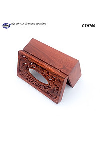 Hộp Giấy Ăn Bằng Gỗ Hương (Cỡ lớn - đủ mẫu) Đục Khắc Hoa Văn Tinh Xảo/Độc Đáo