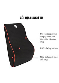 Bộ gối tựa đầu và tựa lưng xe hơi chất liệu cao su non cao cấp Lucky Bobi