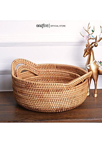 Khay Mây Guột ONGTRE Đựng Trái Cây, Decor Phòng Khách tiện lợi