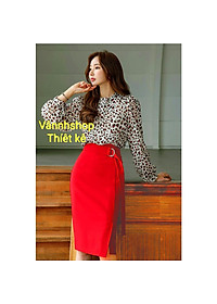 Chân váy công sở NEW DESIGN dáng midi dài qua gối sang trọng vải kaki thun co giãn