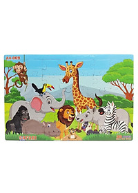 Bộ Xếp Hình Khổ A4 Puzzle Minh Châu 35-09 - Safari (35 Mảnh Ghép)