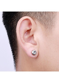 Bông Tai Nam Châm Đính Đá Màu Titan Không Đen TT 2445 – 1 Cặp