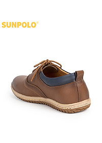 Giày nam Da bò Buộc dây SUNPOLO SPH424 (Xanh navy, Nâu)
