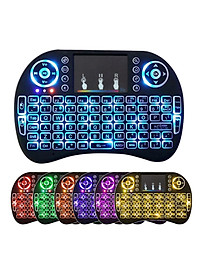 7 Màu Đèn Nền I8 Bàn Phím Không Dây 2.4GHz Với Đa Phương Tiện Bàn Di Chuột Bay Air Mouse PC TV PS3