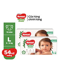 Combo 2 Tã/Bỉm dán Huggies Platinum NatureMade M64/L54/XXL44