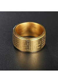 Nhẫn xoay Bát Nhã Tâm Kinh khắc chữ Vạn - Nhẫn phong thủy Hán ngữ may mắn bình an Ri99