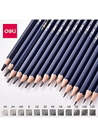 Bút Chì Phác Thảo Cao Cấp Deli Nuevo S999 | Độ Cứng Từ B - 14B, H, 2H, 3H, HB - 12 Chiếc