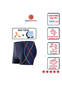 Quần bơi nam Boxer YESURE SOC Chất liệu polyester Spandex cao cấp , chống thấm , nhanh khô form Fitness thời trang (Tặng kèm nón bơi + bịt tai silicon) - Hàng Chính Hãng