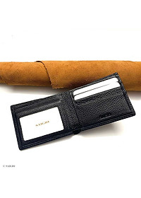 Ví Nam Mini Nhỏ Gọn Cao Cấp, Da Bò SMALL PEBBLE Mềm Mại - Bền Bỉ, Chống Xước - Chống Nhăn Tốt, Thiết Kế Đơn Giản, Dáng Ngang - Gập 2, Đựng Tiền và Thẻ ATM Tiện Dụng