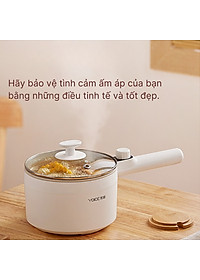 Nồi lẩu điện mini YOICE đa năng công suất 500W, 2 lớp chống bỏng bảo vệ đôi tay của bạn - YDZG1002 - HÀNG CHÍNH HÃNG