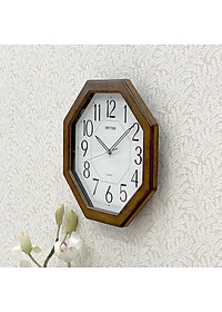 Đồng hồ tgreo tường Nhật Bản Rhythm CMG944NR06 Kt 29.0 x 29.0 x 4.0cm, 725g Vỏ gỗ. Dùng Pin.