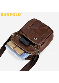 Túi Nam Đeo Chéo Da Thật SUNPOLO STU109 (Nâu)
