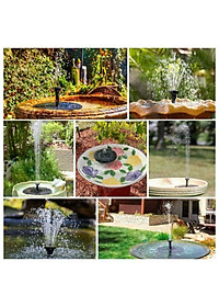 Đài phun nước mặt trời với bảng điều khiển năng lượng mặt trời 3W, pin 1200 mAh tích hợp