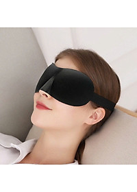 Bịt Che Mắt Ngủ 3D Kèm Bịt Tai Văn Phòng, Trên Xe Ô tô, Máy Bay, Thoáng Khí, Mềm Mại Cho Giấc Ngủ Ngon, Mặt Nạ Ngủ. Du Lịch Dã Ngoại Phượt Thiền MÀU ĐEN