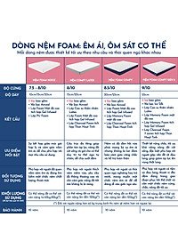 Nệm Foam NOOZ Home Goods  Tiêu Chuẩn CertiPUR-US Với Hai Tầng Foam Nâng Đỡ Ruột Đệm Cao Su Non Vỏ Nệm Tencel
