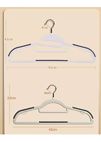 Combo 5 Móc Treo Quần Áo Chống Trượt, Biến Dạng Quần Áo, Móc Áo Nhựa Cao Cấp Chịu Tải Lớn Xoay 360 - Chính Hãng