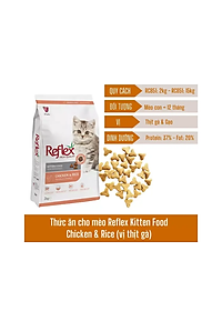 Thức Ăn Hạt Cho Mèo Lớn Reflex Vị Gà Và Gạo Gói 2kg