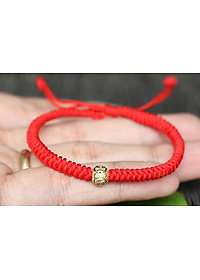 Vòng Kết Dây Đỏ Charm Bi 8Ly Bạc Bọc Vàng 24K Ngọc Quý Gemstones GA158