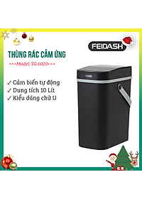 Thùng Rác Thông Minh Cảm Biến Đa Năng Độ Nhạy Cao Tự Động Đóng Mở Khi Cho Rác Vào Thùng Vô Cùng Tiên Lợi FEIDASH TG6020U 10L - Thiết kế sang trọng làm đẹp không gian gia đình bạn - Quai sách cao su mềm mại không gây đau tay khi mang xách