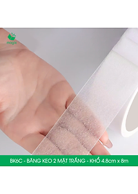 BK6C - 12 cuộn băng keo 2 mặt siêu dính - Khổ 4.8cm x 8m - Băng dính 2 mặt, băng keo hai mặt