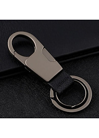 Móc chìa khóa đa năng ô tô, xe máy, gia đình thương hiệu JOBON - Thép hợp kim cao cấp - Trọng lượng: 36g - Da thật 100% - Mã: ZB-028X (màu xám) - Hàng Nhập Khẩu