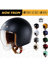 Mũ bảo hiểm xe máy 3/4 kính âm Royal M139 màu trơn, kính âm màu trà hạn chế chói nắng, nhiều size cho nam và nữ