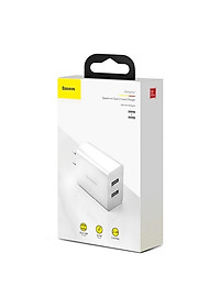 Củ sạc Baseus hỗ trợ sạc nhanh 2.1A sạc được 2 thiết bị cùng lúc tiết kiệm được 20-40% thời gian sạc - Hàng chính hãng